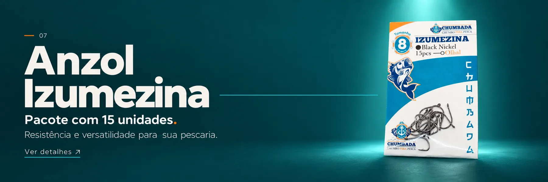 Anzol Izumezina (Pct com 15) — Resistência e versatilidade para sua pescaria.
