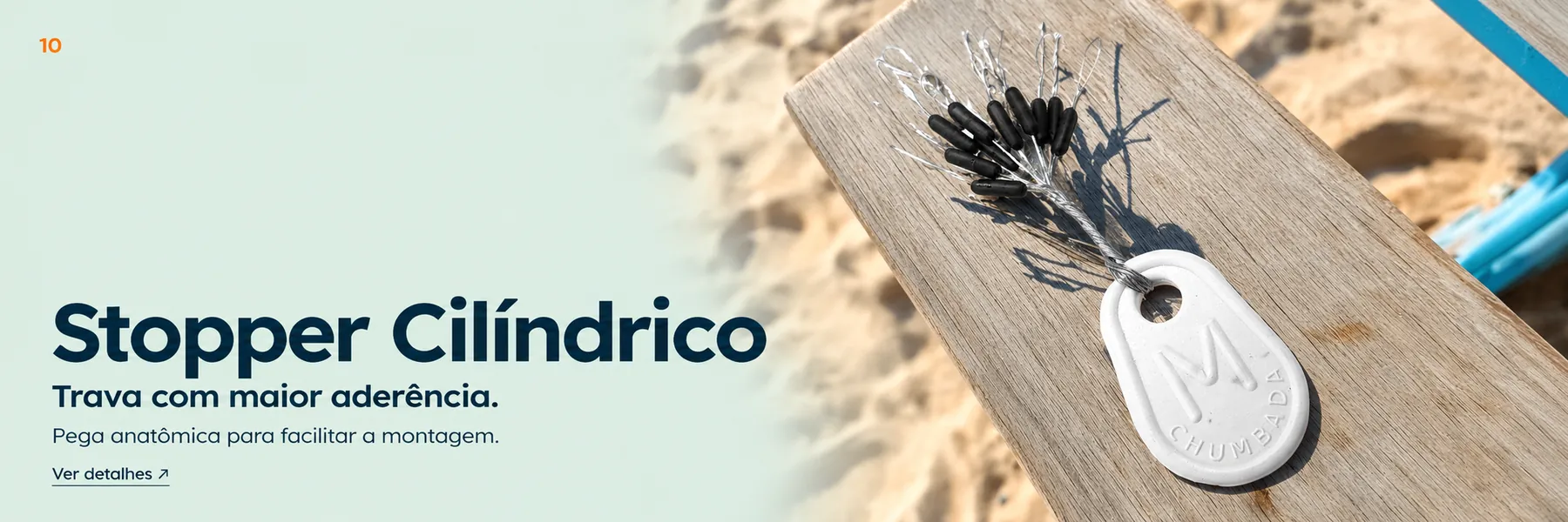 Stopper Modelo Cilíndrico — Pega anatômica para facilitar a montagem.